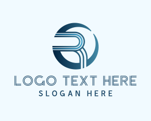 Round - Modern Business Technology logo design