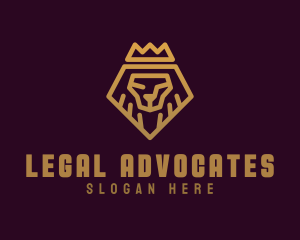 Golden Premium Lion Crown  logo design