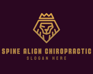 Golden Premium Lion Crown  logo design