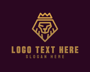 Monarch - Golden Premium Lion Crown logo design
