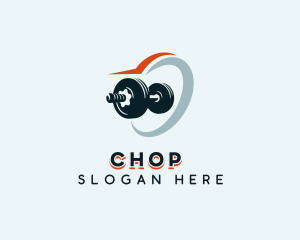 Weightlifting Dumbbell Fitness Logo