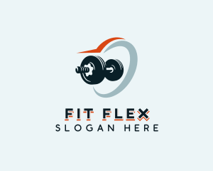 Dumbbell - Weightlifting Dumbbell Fitness logo design