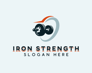 Weightlifting Dumbbell Fitness logo design