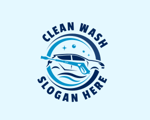 Car Wash Cleaning Pressure Washer logo design