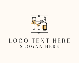 Glass - Cocktail Drinks Bar logo design