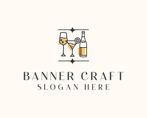 Cocktail Drinks Bar logo design