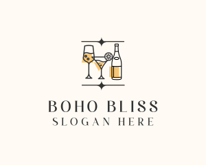 Cocktail Drinks Bar logo design