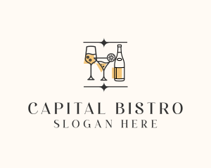 Cocktail Drinks Bar logo design