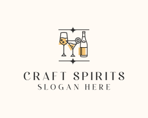 Alcohol - Cocktail Drinks Bar logo design