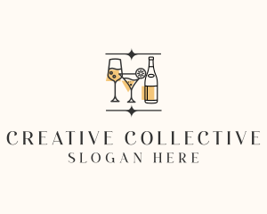 Cocktail Drinks Bar logo design