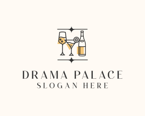 Cocktail Drinks Bar logo design