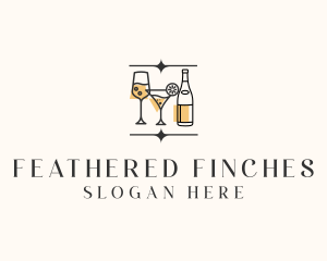 Cocktail Drinks Bar logo design