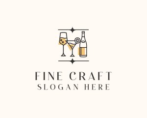 Cocktail Drinks Bar logo design