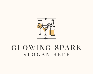 Cocktail Drinks Bar logo design