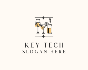 Cocktail Drinks Bar logo design