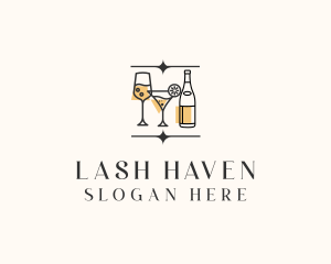 Cocktail Drinks Bar logo design