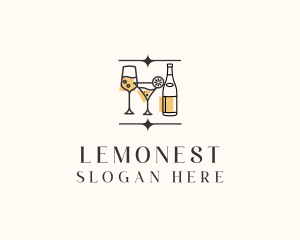 Alcohol - Cocktail Drinks Bar logo design