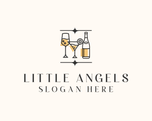 Cocktail Drinks Bar logo design