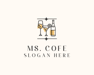 Cocktail Drinks Bar logo design