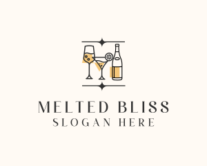 Cocktail Drinks Bar logo design