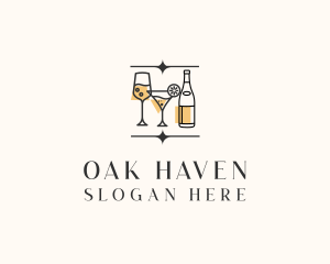 Cocktail Drinks Bar logo design