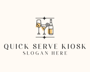 Cocktail Drinks Bar logo design