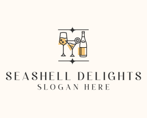 Cocktail Drinks Bar logo design