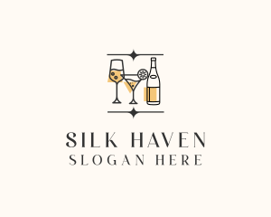 Cocktail Drinks Bar logo design