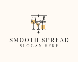 Cocktail Drinks Bar logo design