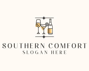 Cocktail Drinks Bar logo design