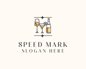 Cocktail Drinks Bar logo design