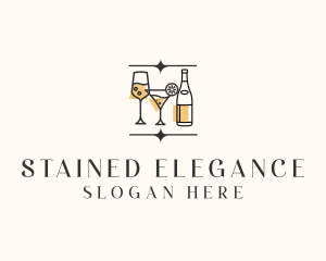 Cocktail Drinks Bar logo design