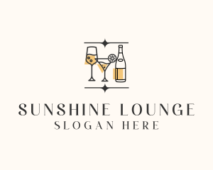 Cocktail Drinks Bar logo design