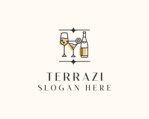 Cocktail Drinks Bar logo design