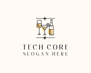 Cocktail Drinks Bar logo design