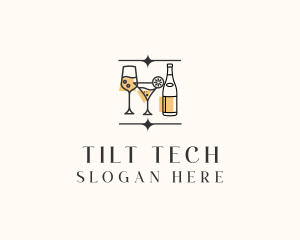 Cocktail Drinks Bar logo design