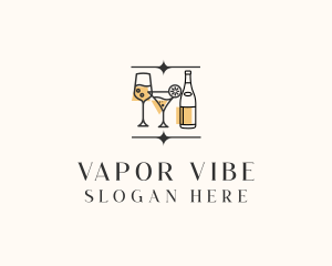 Cocktail Drinks Bar logo design