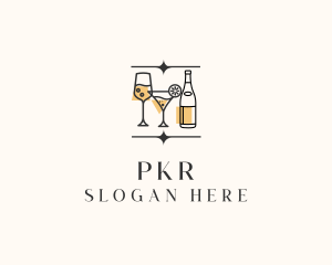 Cocktail Drinks Bar logo design