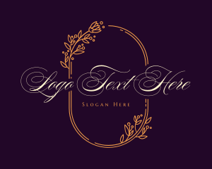 Elegant Script Floral Logo