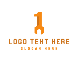 Numeral - Mechanic Wrench Number 1 logo design