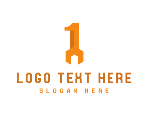 Number 1 - Mechanic Wrench Number 1 logo design