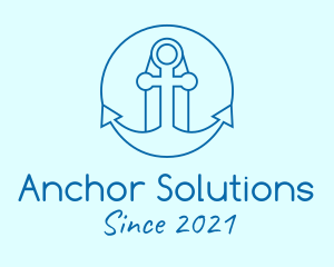 Minimalist Anchor Marine  logo design