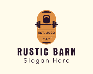 Rustic Gym Badge logo design