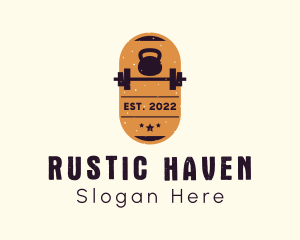 Rustic Gym Badge logo design