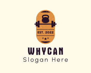 Workout - Rustic Gym Badge logo design