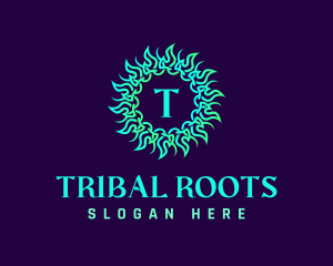 Tribal Sun Ornament logo design