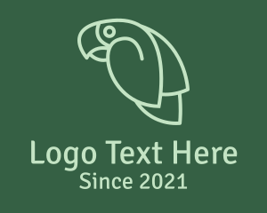 Bird Sanctuary - Green Flying Parrot logo design