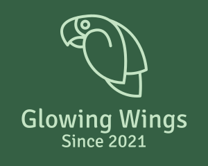 Firefly - Green Flying Parrot logo design