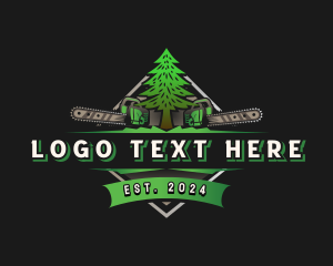 Chainsaw Tree Woodcutter Logo