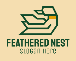 Feathers - Minimalist Geometric Goose logo design
